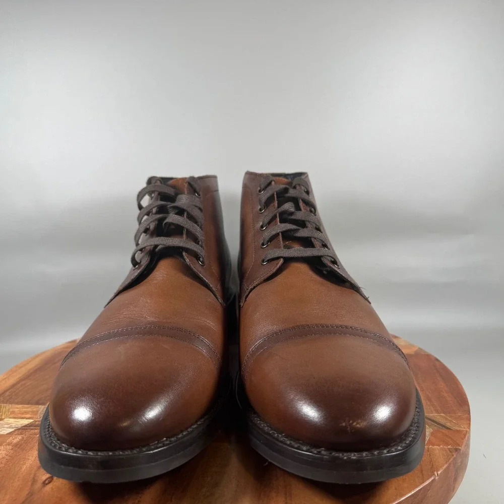 Thursday Boot Co Everyday Cap Toe Chukka Boots Brandy Leather Mens 12.5 Wide US